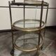 Serving cart, shelf, three-tier metal and glass trolley