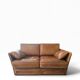 Roche Bobois vintage lounge from the 80s – cognac buffalo leather – 2 sofas + pouf