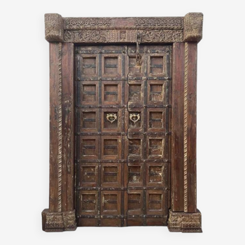 Ancient Indian Door in Old Teak