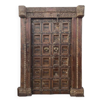 Ancient Indian Door in Old Teak