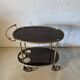 Vintage brass and dark wood serving trolley – 1960s