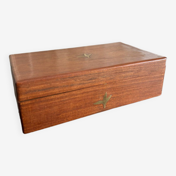 wooden and brass box