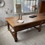 Solid walnut farmhouse castle table 1900 XXL