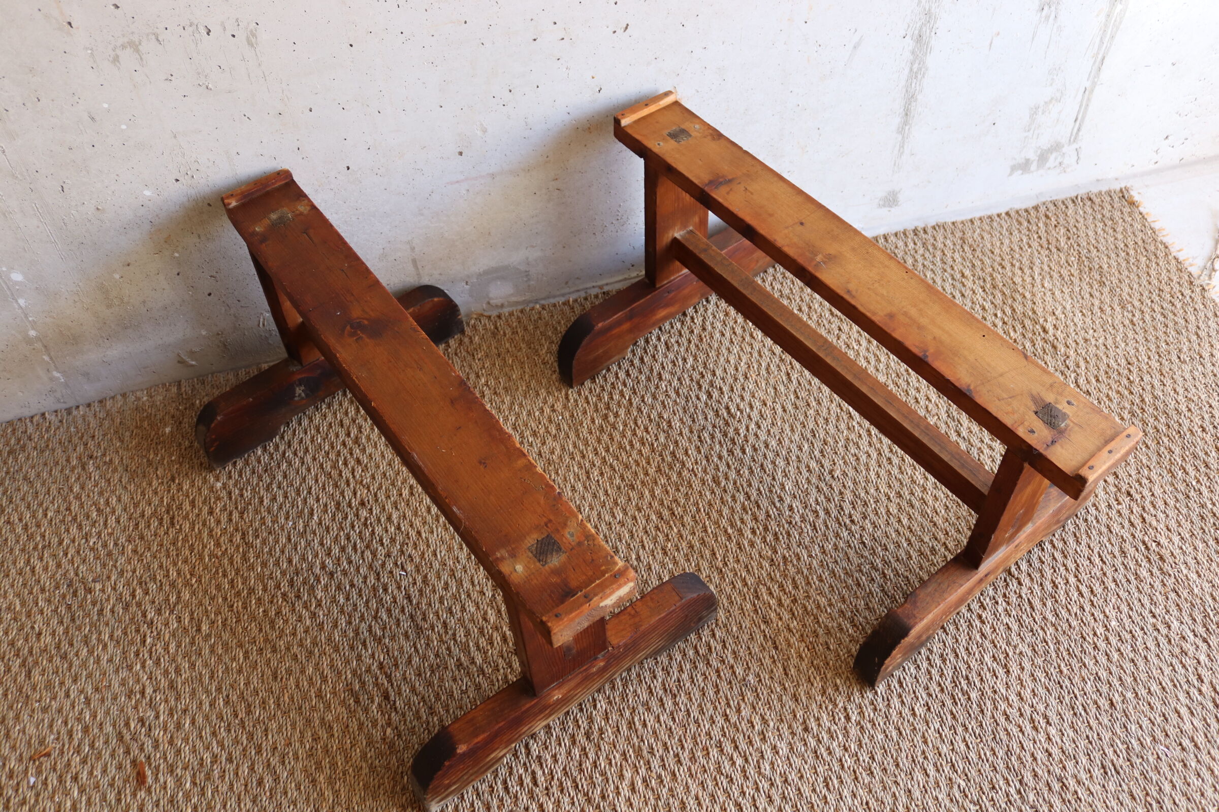 Coffee table on convent trestles