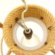 Suspension globe en opaline blanche  et corde tressé