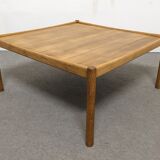 Scandinavian XL coffee table in blond oak from the 60s/70s
