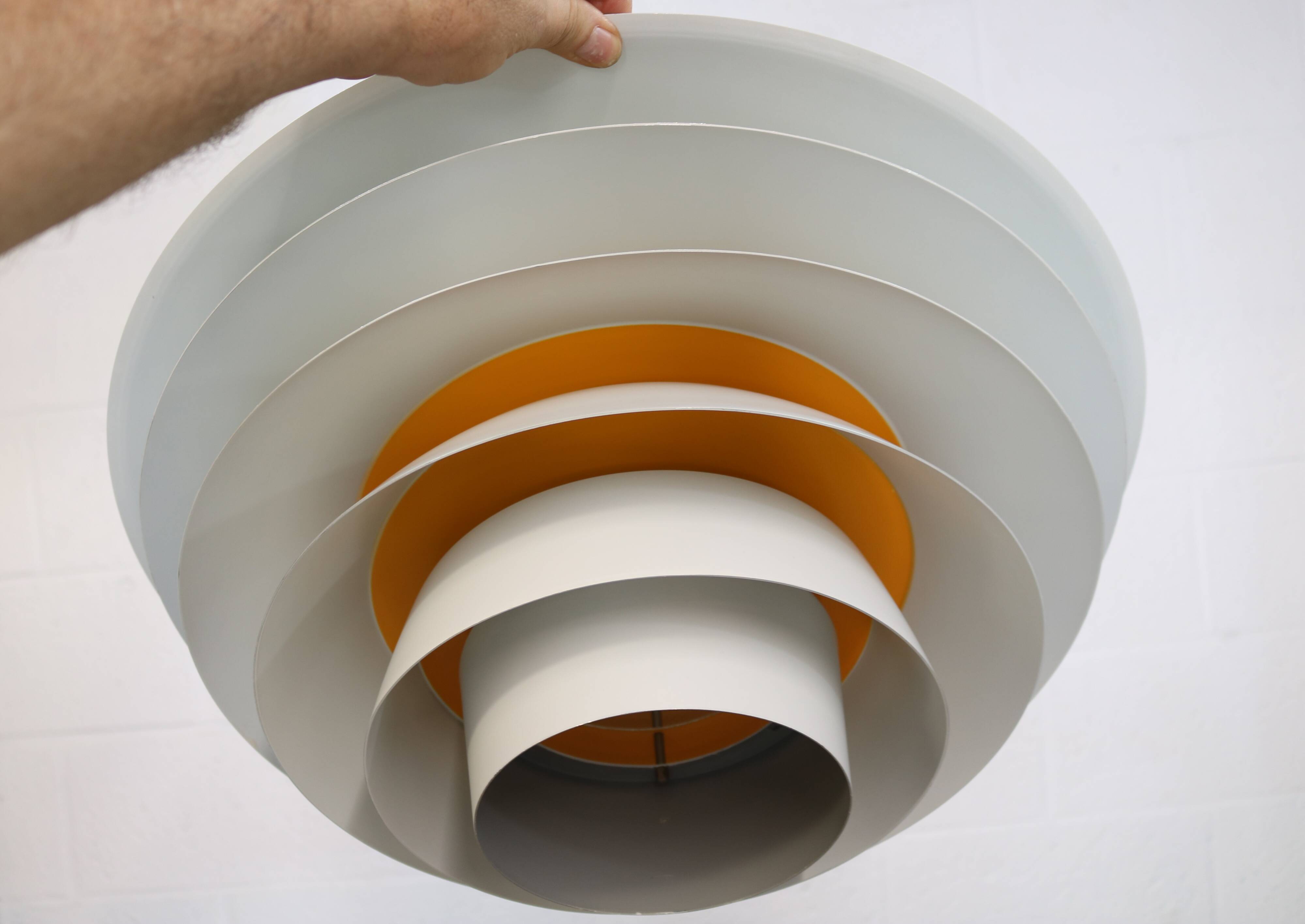 XL Verona Pendant by Svend Middelboe - 1980s Scandinavian  - White/Yellow