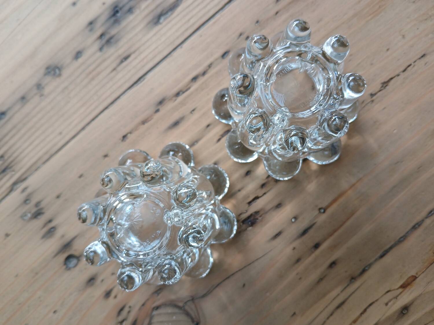 Set of 2 glass candle holders, Reims