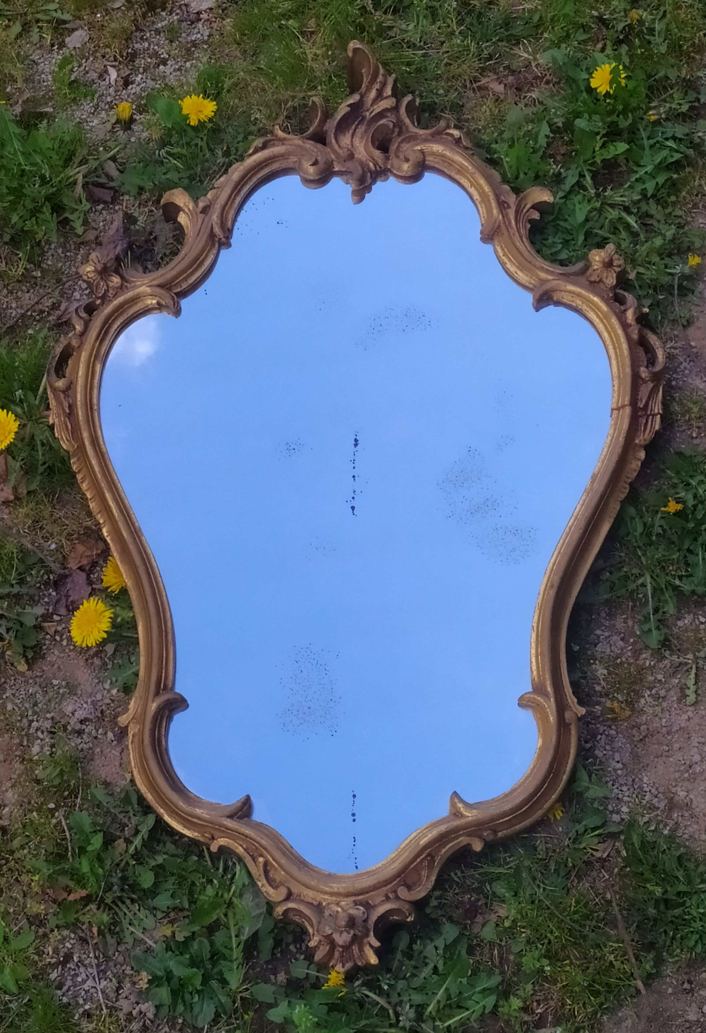 Baroque mirror in gilded wood 87x54cm