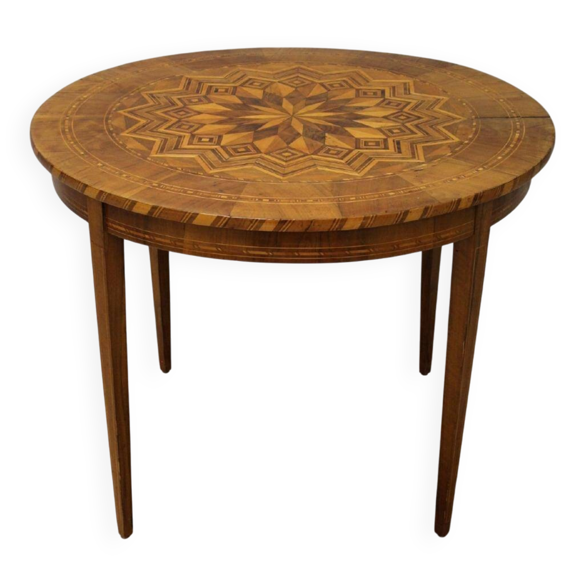 19th Century Louis Philippe Sorrento Walnut Parquetry Center Table