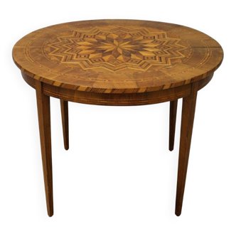 19th Century Louis Philippe Sorrento Walnut Parquetry Center Table
