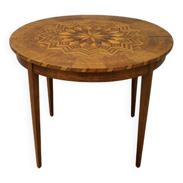19th Century Louis Philippe Sorrento Walnut Parquetry Center Table