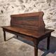 Antique French oak station bench – double-sided, 19th century (140 x 61 x 86 cm)