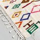 Moroccan berber carpet azilal ecru with multicolored patterns 180x101cm