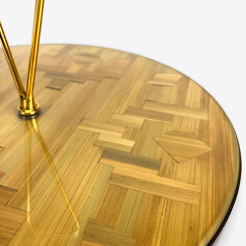 Cheese platter design in straw marquetry
