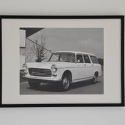 Large framed photograph of a Peugeot 404 estate car