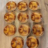 Vintage barbotine plates with fish decoration, 22 pieces.