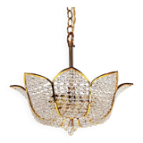 Medium sized crystal glass ‘Tole’ chandelier light by Palwa, Germany 1970’s