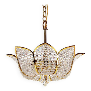 Medium sized crystal glass ‘Tole’ chandelier light by Palwa, Germany 1970’s