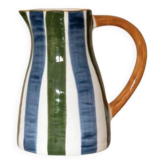 Hand painted ceramic pitcher