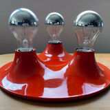 Space Age saucer wall lamp with 3 lights from the 70s