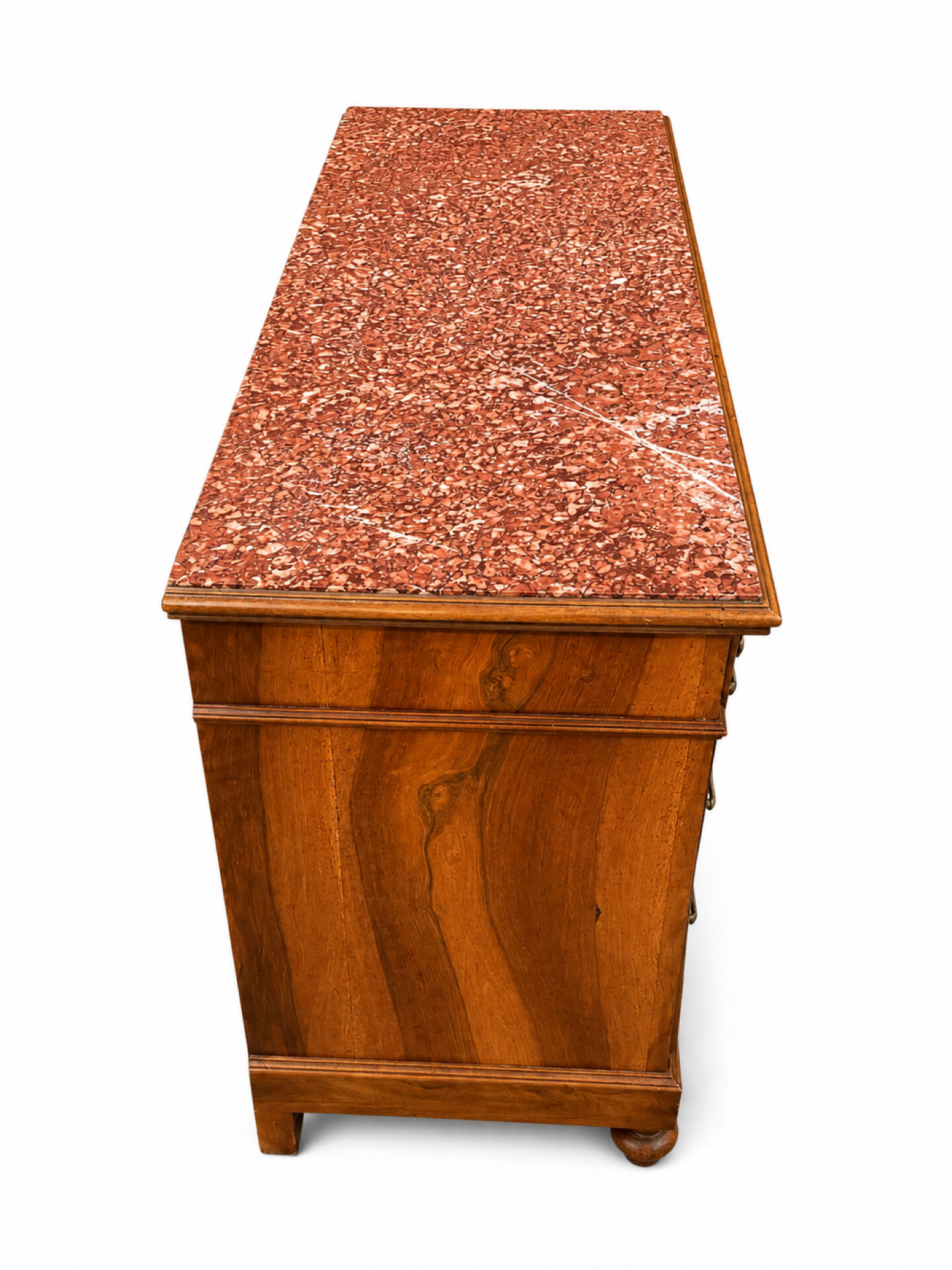 Commode Néo-Renaissance Henri II avec marbre rouge