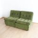 Modular vintage sofa with green cord upholstery