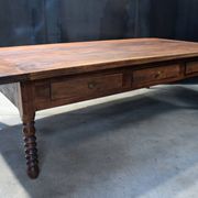 Passementier table with wooden drawers Walnut - France Lyon 1880'