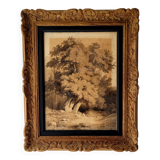 Forest landscape painting