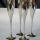 Flûtes à champagne art déco en métal argenté