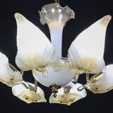 Exceptional Vintage 6-Light Gold Murano Glass Chandelier