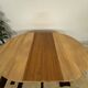 Round table with 1 extension in solid elm Regain, diameter 120 cm.