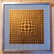 Old vintage painting signed Vasarely Vega JG from the 60s