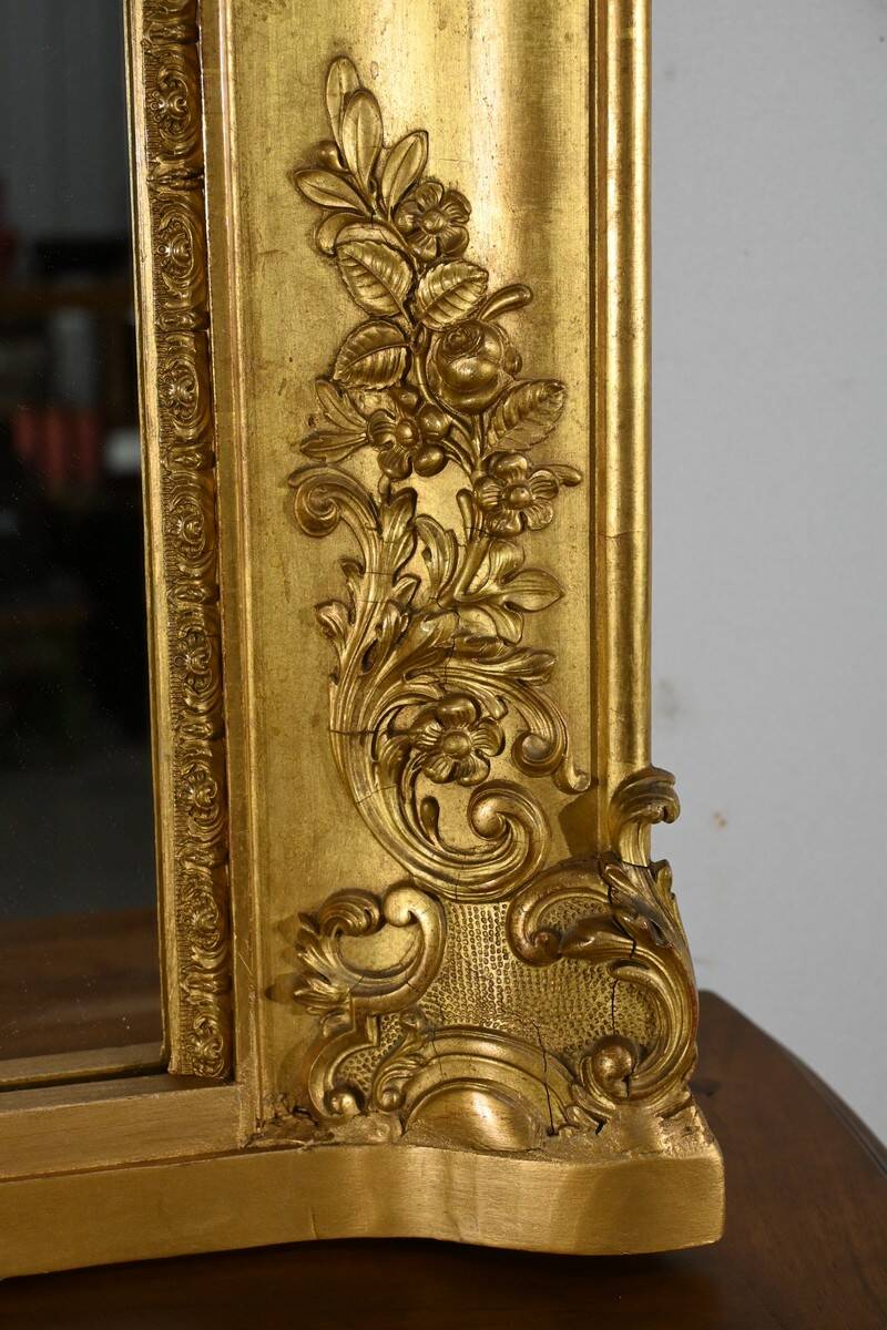 Important Gilded Mirror, Louis XIV style – Mid 19th century