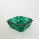 Emerald green glass ashtray, Arques crystal glassware.