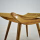 Pair of beech straw stools, 1960s, Czechoslovakia