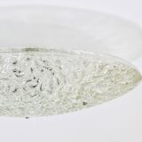 Round textured glass ceiling light J. T. Kalmar mid-century, Austria, 1960s