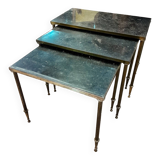 Marble and brass nesting table