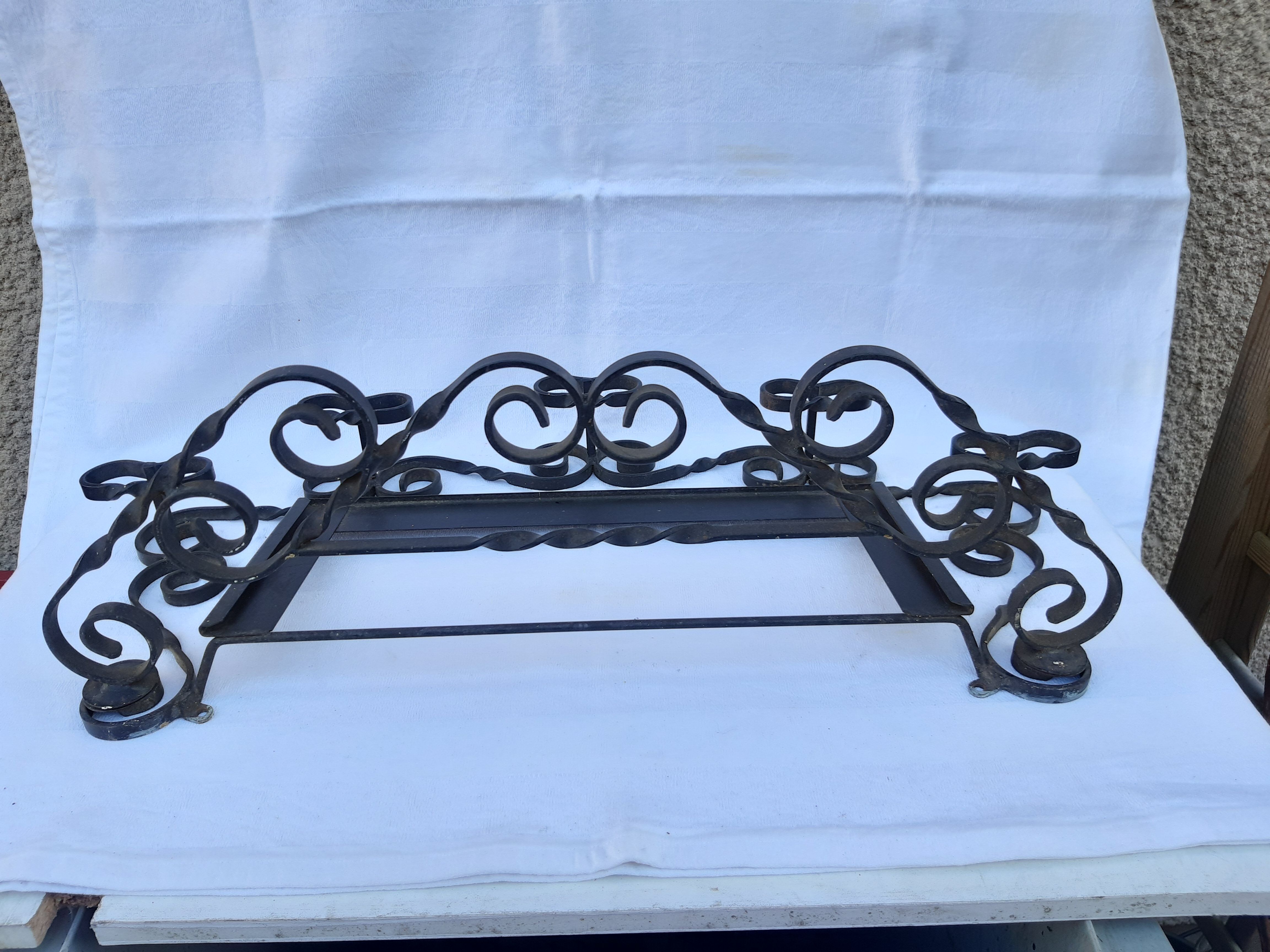 Art deco wrought iron coat hanger