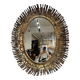 Brutalist brass mirror attributed to Curtis Jere from the 1970s.