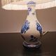 Gien porcelain lamp fringed lampshade