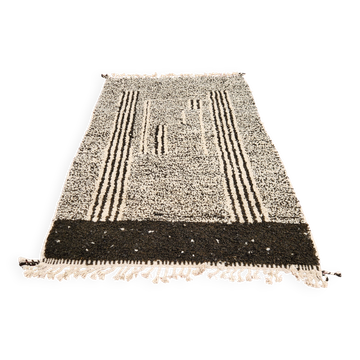 Tapis Beni Ouarain Authentique 236x152 cm – Laine Naturelle Crème