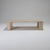 Rectangular travertine coffee table, 1970s