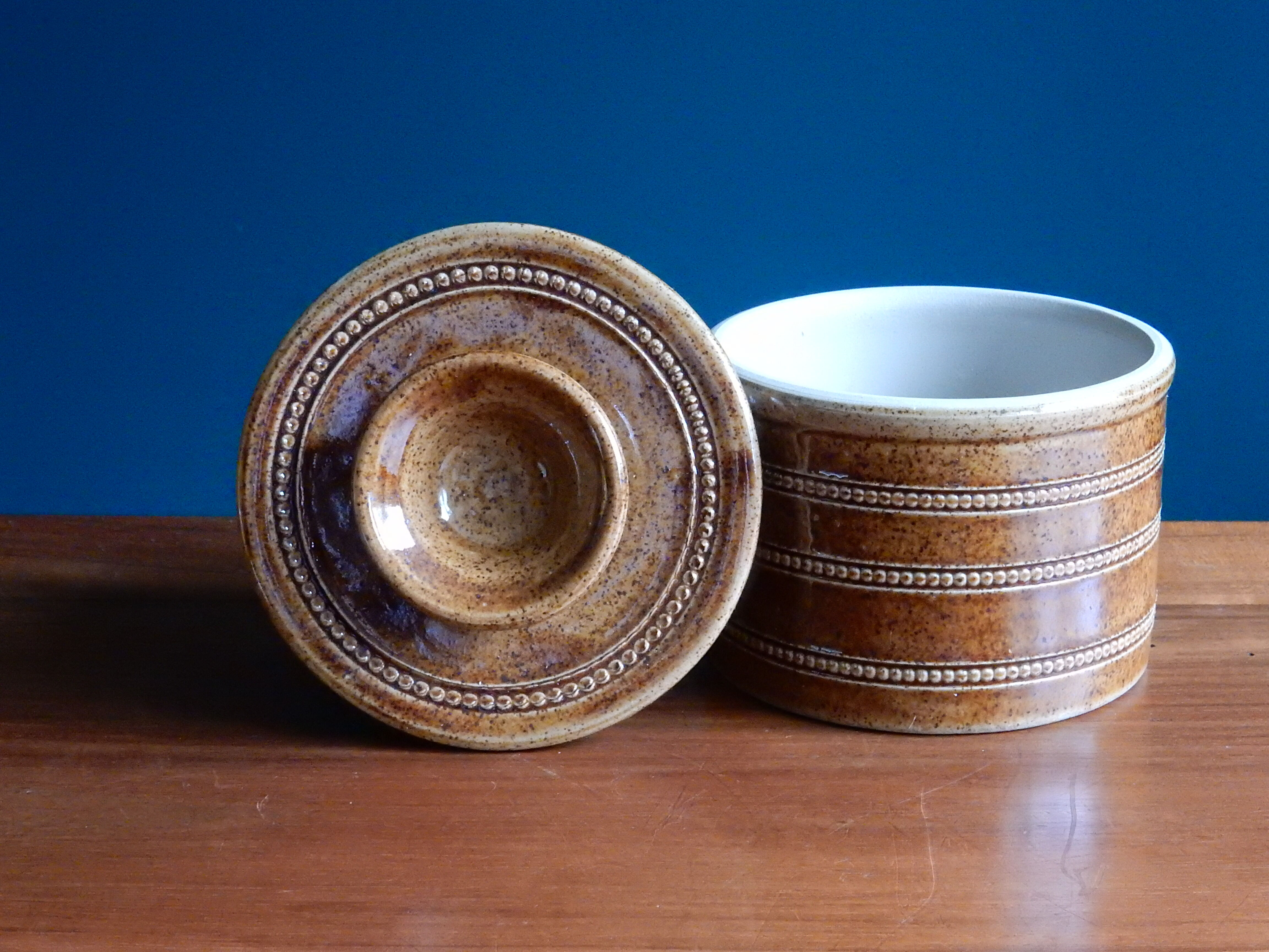 Berry stoneware butter dish