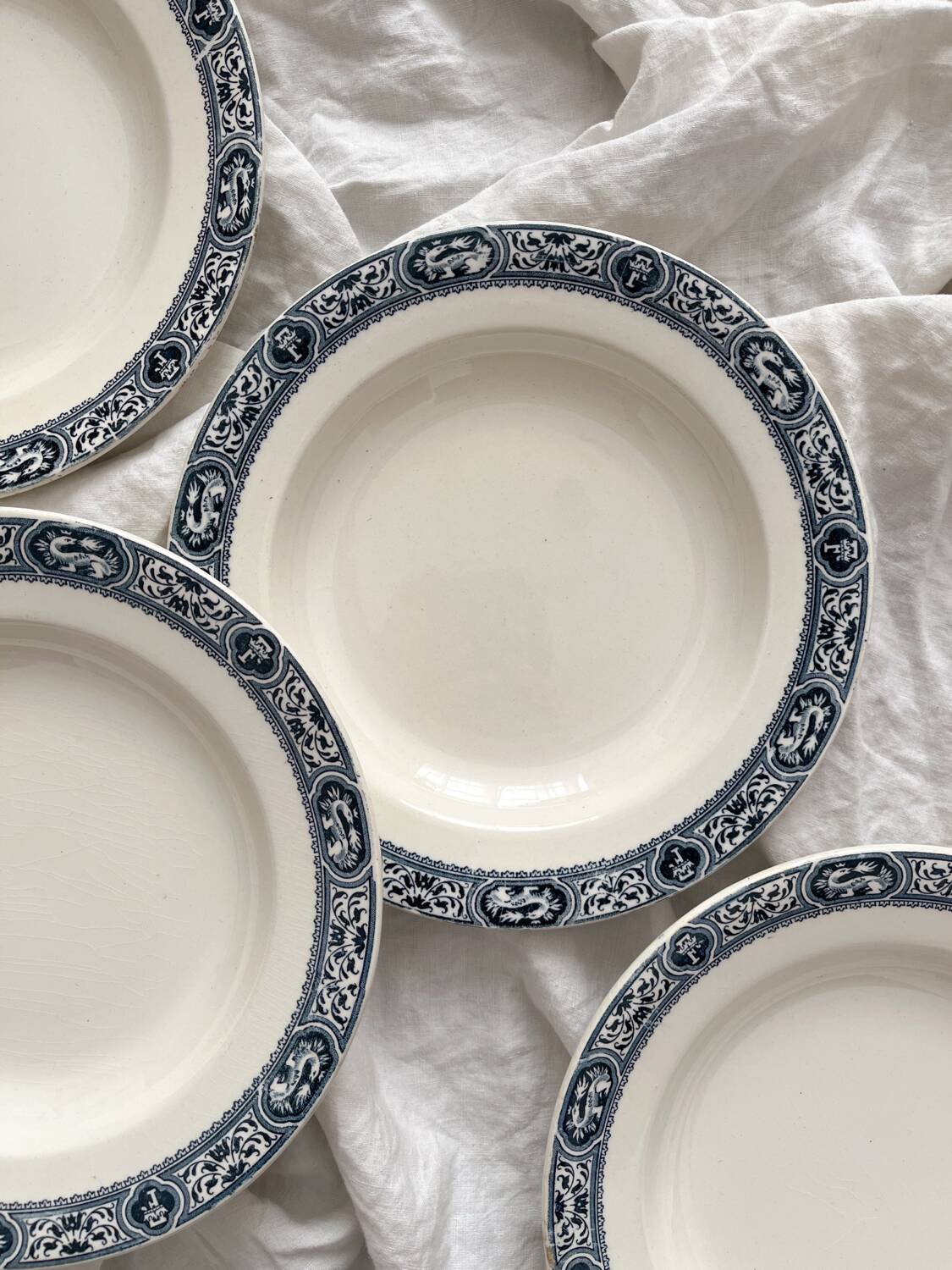 4 ironstone soup plates "François 1er" Salins