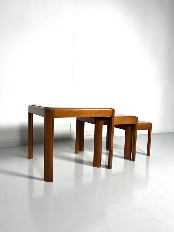 Set Of 3 Nesting Tables, Wood, Italy, 1960s