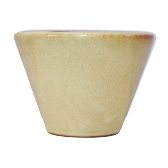 Vintage beige ceramic flower pot