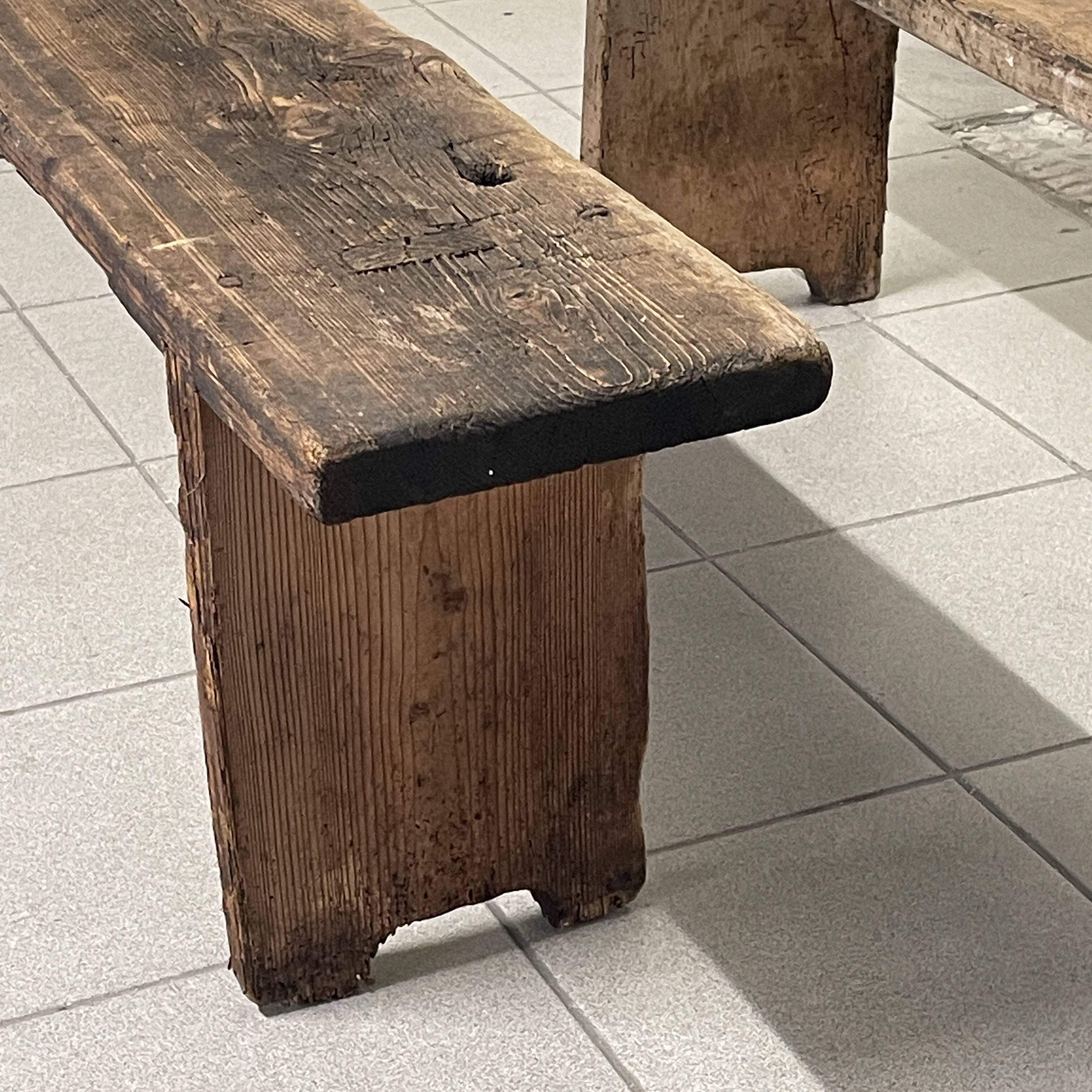 Pair of rustic benches, early 1900s