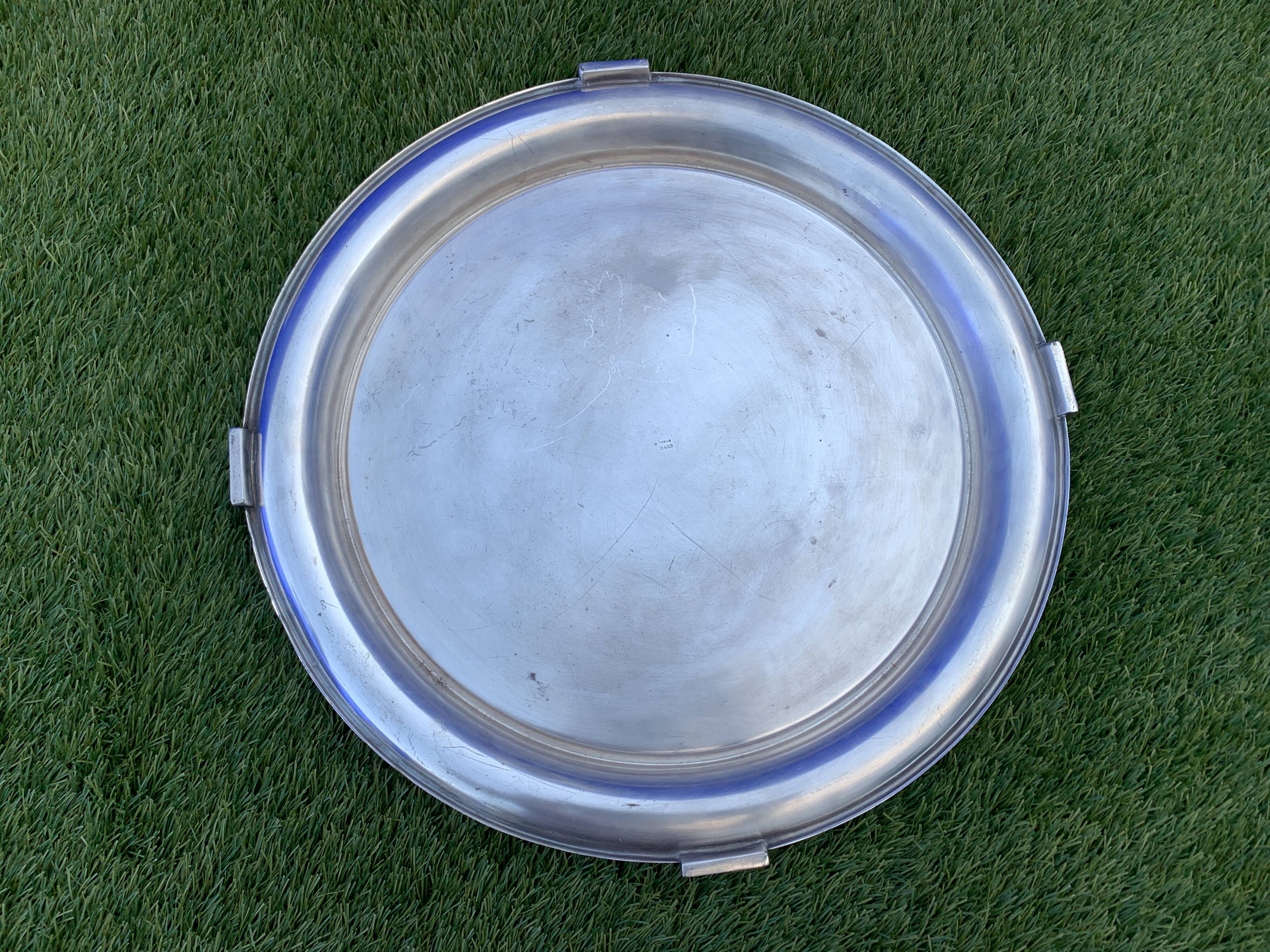 Tray Luc Lanel in silver metal 1930