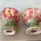 Pair of majolica egg cups